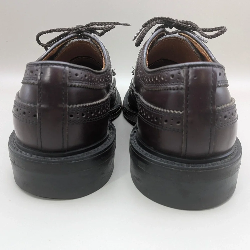 Vtg Dexter Dark Burgandy Wingtip Oxfords 100% Leather Made in the USA Size 8 1/2